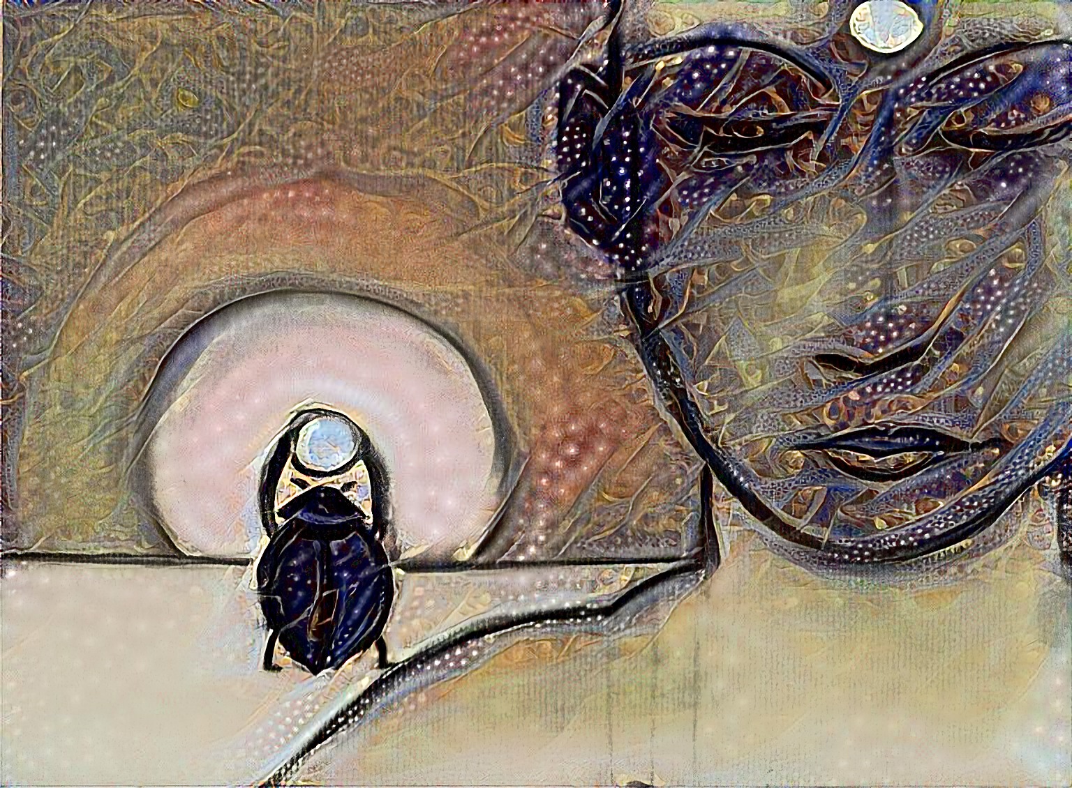 Cosmic Buddha with Scarab Beetle Art by Amy Adams