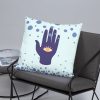 Hamsa Blue Sees You Throw Pillow by the mindful soul center