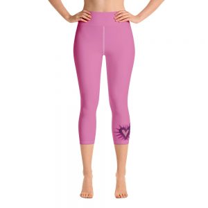 Radiant Heart Pink Yoga Capri Leggings